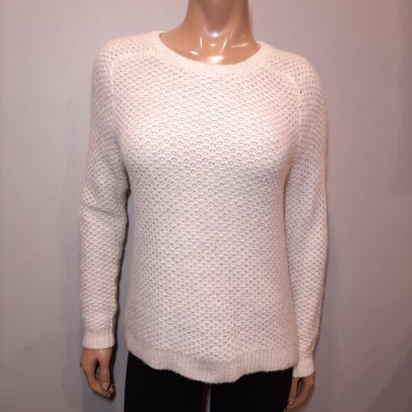Ann Taylor Loft Mohair Blend Raglan Cut Sweater Fuzzy Semi Sheer Open Knit - Picture 12 of 12